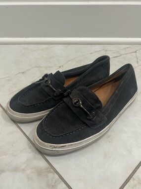 Coach Navy Blue Corey Suede Slip On Sneakers Size 6 US